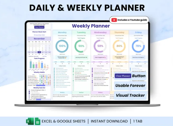 Daily & Weekly Digital Planner | 1 Month Access
